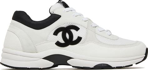 plain white chanel trainers|Chanel sneaker black and white.